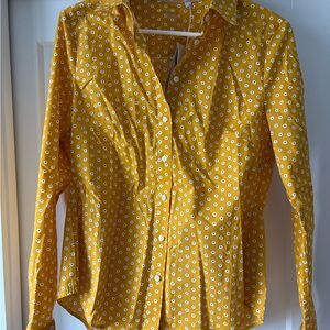 Yellow Floral Button-Up Shirt